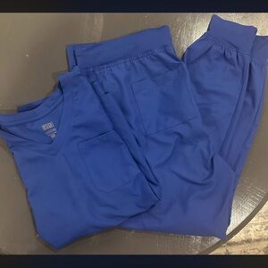 Royal Blue MedCouture Scrub Set